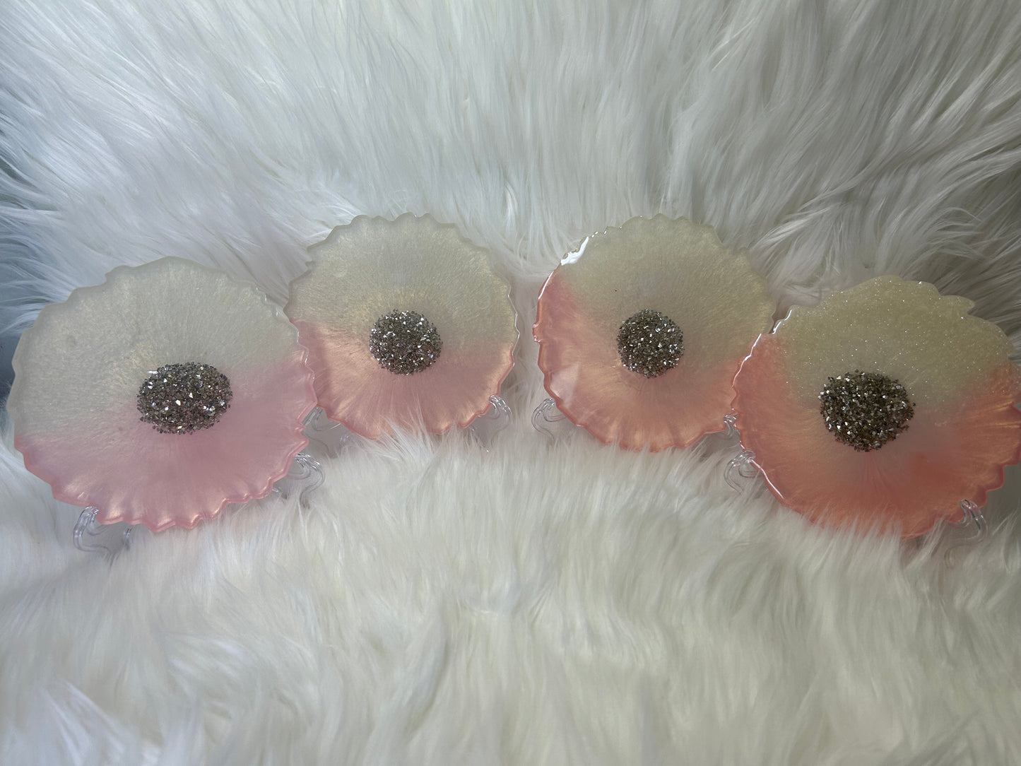 Pink and cream coasters