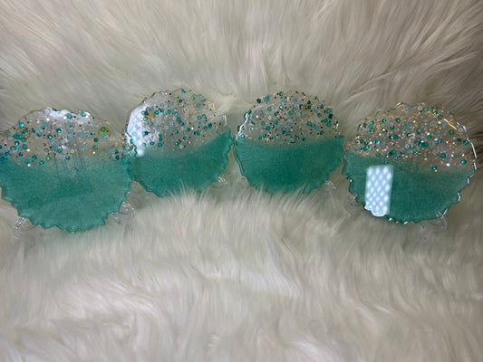 Mint green coasters