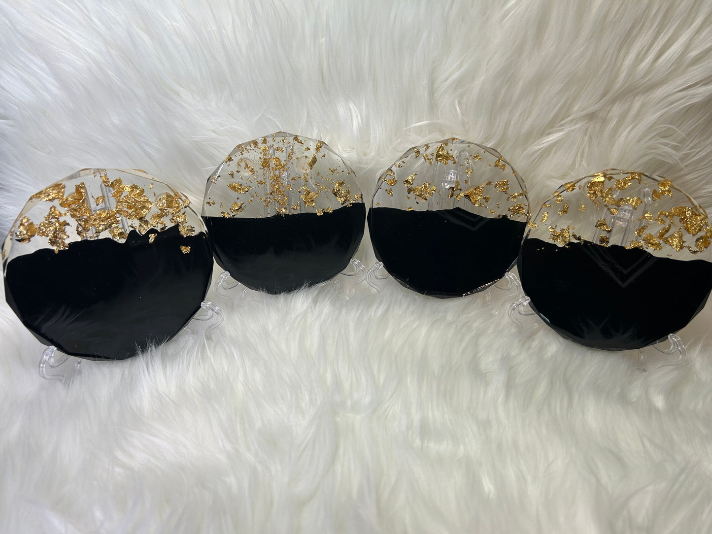 Black and gold coasters