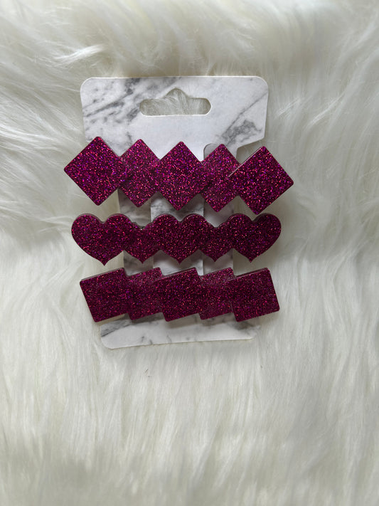 Burgundy barrettes