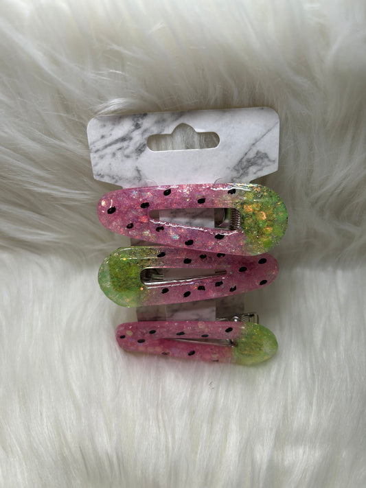 Watermelon barrettes
