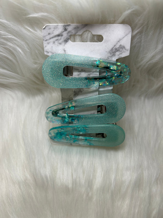 Light blue barrettes