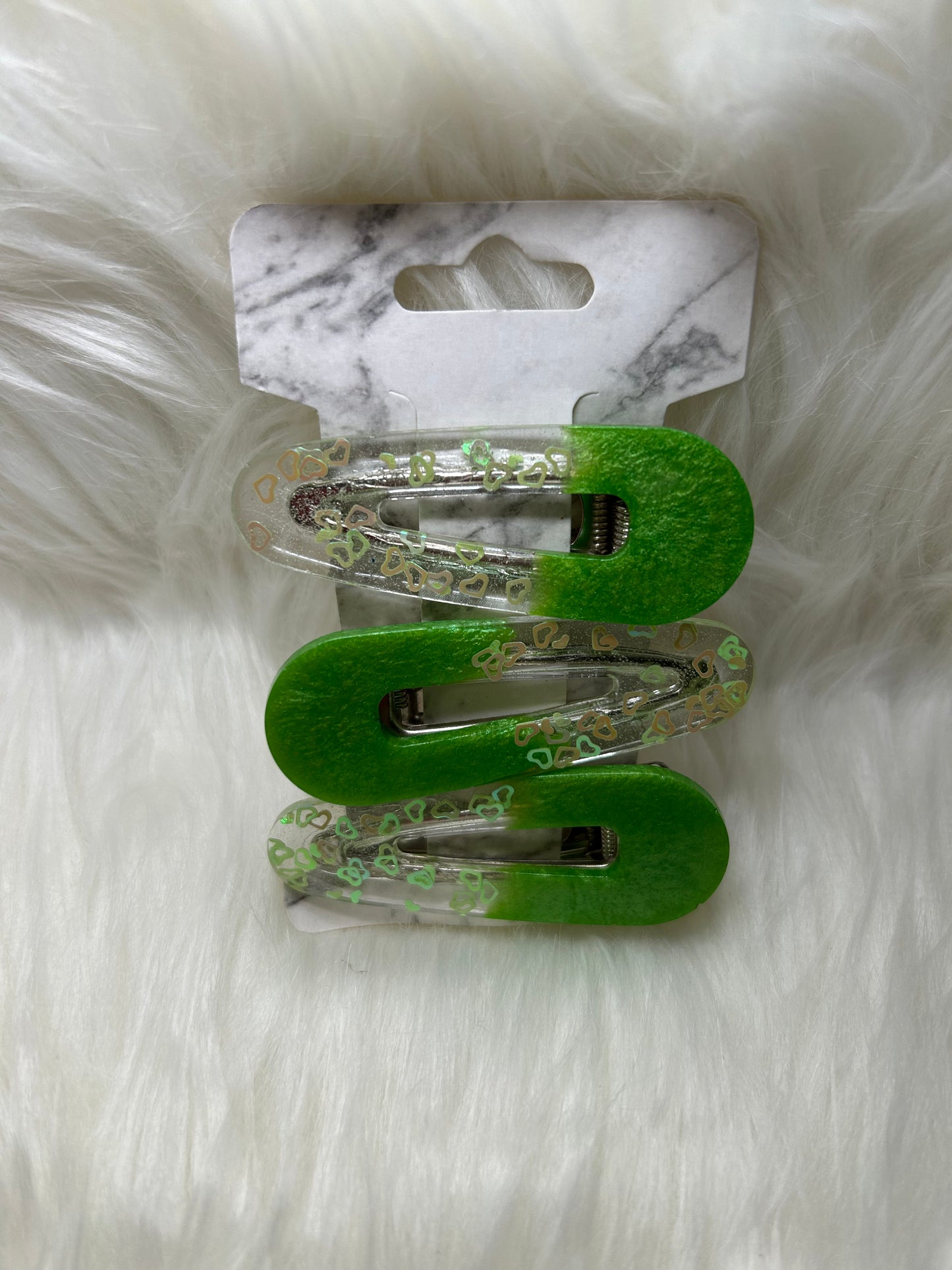 Green barrettes