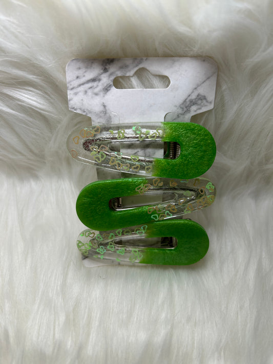 Green barrettes