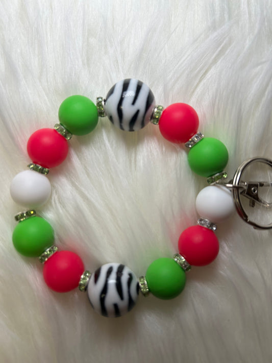 Green, pink, and white