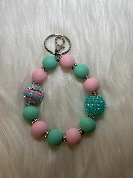 Green and pink keychain