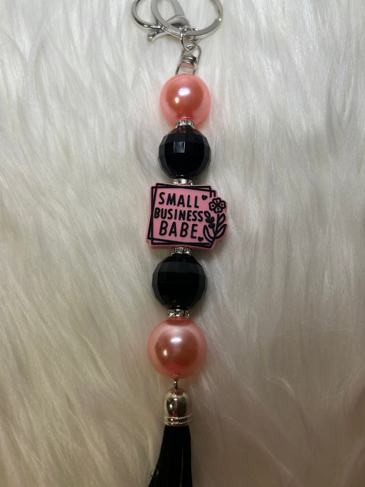 Pink and black keychain
