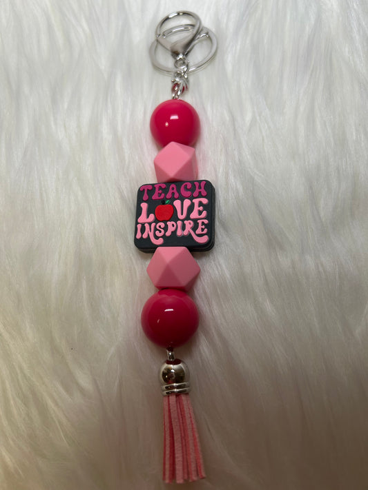 Pink teacher keychain