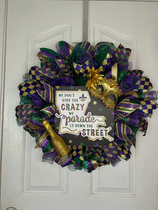 Mardi Gras Wreath